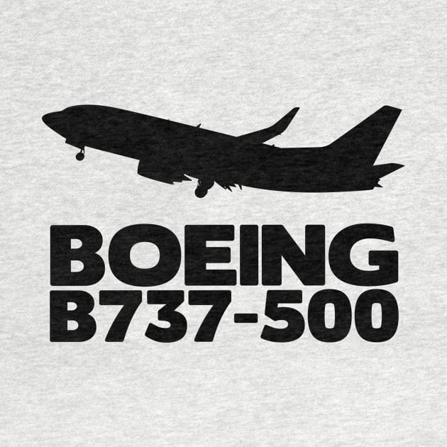 Boeing B737-500 Silhouette Print (Black) by TheArtofFlying